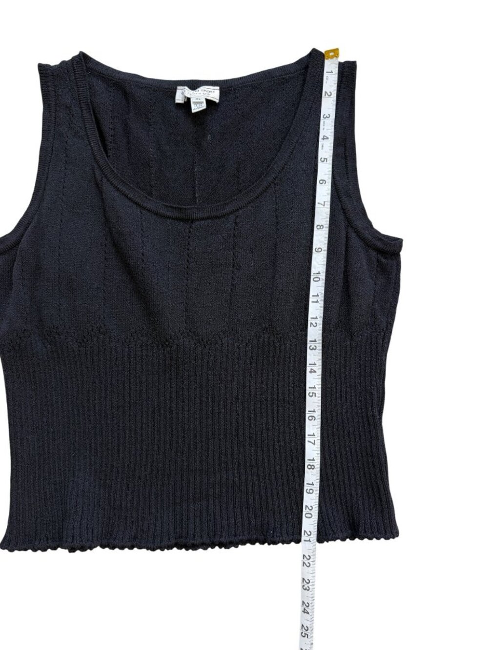 St. John Sport Marie Gray Womens XL Knit Ribbed Tank Top Sleeveless Black - Picture 6 of 8